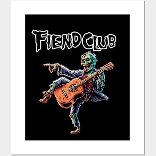 Fiend Club Zombie Playing a Guitar Posters and Art